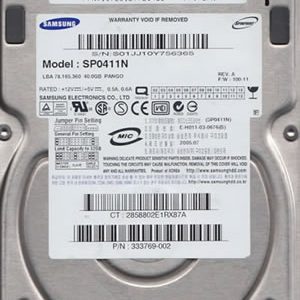 Samsung SP0411N Hard Disk Drive