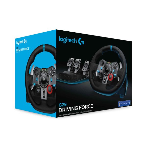 Logitech G29 Driving Force Racing Wheel and Floor Pedals, Real Force, Stainless Steel Paddle Shifters, Leather Steering Wheel Cover, Adjustable Floor Pedals, PS5/PS4/PS3/PC/Mac – Black - Image 7