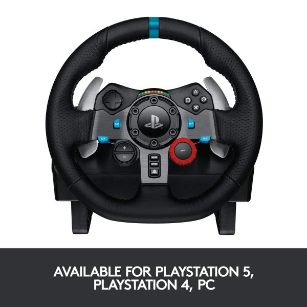 Logitech G29 Driving Force Racing Wheel and Floor Pedals, Real Force, Stainless Steel Paddle Shifters, Leather Steering Wheel Cover, Adjustable Floor Pedals, PS5/PS4/PS3/PC/Mac – Black - Image 2