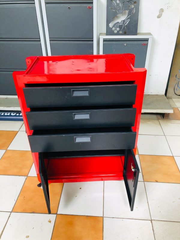 Tool Box Trolley on Wheels - Heavy Duty Cart Steel Rolling Tool Box with Lockable Doors - Image 6
