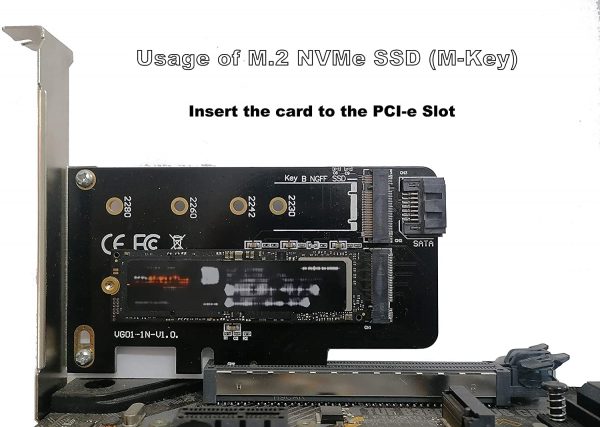 Dual M.2 PCIE Adapter for SATA or PCIE NVMe SSD, M.2 SSD NVME (m Key) and SATA (b Key) 2280 2260 2242 2230 to PCI-e 3.0 x 4 Host Controller Expansion Card - Image 7