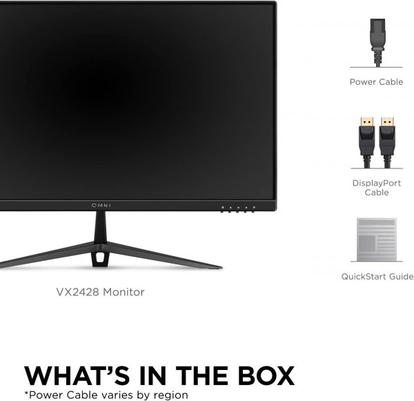 ViewSonic Omni VX2428 24 Inch Gaming Monitor 165hz 0.5ms 1080p IPS with FreeSync Premium, Frameless, HDMI, DisplayPort, Black - Image 6