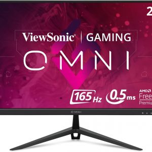 ViewSonic Omni VX2428 24 Inch Gaming Monitor 165hz 0.5ms 1080p IPS with FreeSync Premium, Frameless, HDMI, DisplayPort, Black