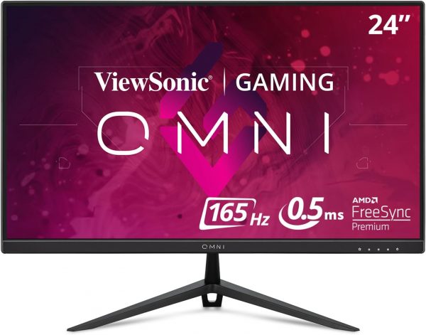 ViewSonic Omni VX2428 24 Inch Gaming Monitor 165hz 0.5ms 1080p IPS with FreeSync Premium, Frameless, HDMI, DisplayPort, Black
