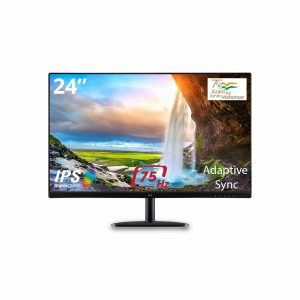 ViewSonic VA2432-MH 24 Inch (60.45 cm) IPS Panel FHD 1080p Monitor, Gaming Adaptive Sync 75 Hz, 3 Side Borderless Design, Eye Care, Flicker Free, Dual Integrated Speakers (2W), HDMI, VGA
