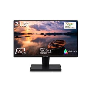 ViewSonic VA2215-H Full HD 1080p 22 Inch/55.8 Cms LED 1920 x 1080 Pixels Backlit Display Gaming Monitor, AMD FreeSync 75Hz, 3 Side Borderless, Tilt, HDMI, VGA and Audio-Out, Midnight Grey