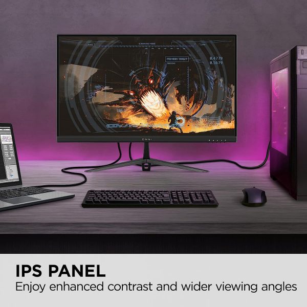 ViewSonic Omni VX2428 24 Inch Gaming Monitor 165hz 0.5ms 1080p IPS with FreeSync Premium, Frameless, HDMI, DisplayPort, Black - Image 5