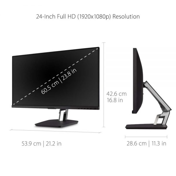ViewSonic Touch Monitor TD2455 60.45 cm (23.8") FHD (1080) IPS - Projected Capacitive Touch, Advanced Ergonomics, Passive Stylus, Daisey Chain, USB 3.1 (Type A, Type B, Type C), HDMI, DP in & Out - Image 5