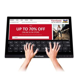 ViewSonic Touch Monitor Td1630-3 16 Inch (39.62 Cm) LCD Fhd 1366 X 768 Pixels 10-Point Projected Capactive Touch, 7H Hardness, Win10 & Linux, Dual Speakers,Bluelight Filter, Hdmi, Vga, Black