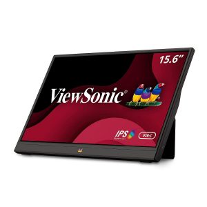 ViewSonic Touch Monitor VA1655 16 Inch (40.64 cm) LCD 1920 x 1080Pixels SuperClear IPS Panel Portable Monitor, Full HD 1080p, Less Than 1 KG 9.85 mm Slim, Dual Integrated Speakers, Eye Care, HDMI, DP, Black