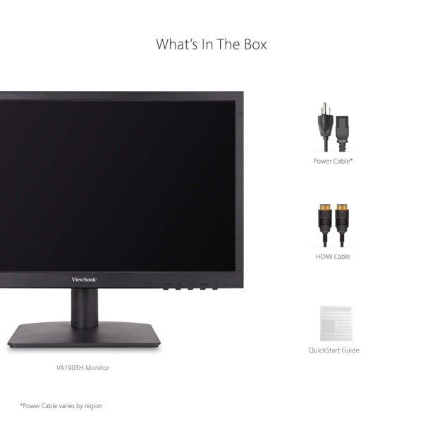 ViewSonic VA1903H-2 19-Inch WXGA 1366x768 Pixels 16:9 Widescreen Monitor with Enhanced View Comfort, Custom ViewModes and HDMI for Home and Office,Black (LED Backlit Display) - Image 6