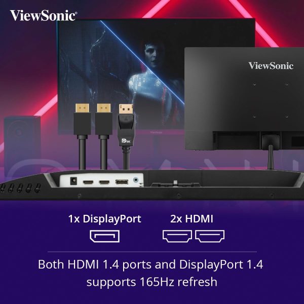 ViewSonic Omni 27 Inch Full HD Fast IPS Gaming Monitor with 0.5 ms,165Hz, HDR10, AMD Free Sync Premium, VESA Adaptive Sync, 104% sRGB,2* Speaker & 5 Year Warranty Upon Registration -VX2728 - Image 2