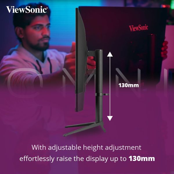 ViewSonic Omni 24-inch Full HD Fast IPS Gaming Monitor with 0.5ms,165Hz, HDR10, AMD FreeSync Premium,VESA Adaptive Sync,Speaker,Hight Adjustable, & 5year Warranty Upon Registration -VX2428J - Image 2