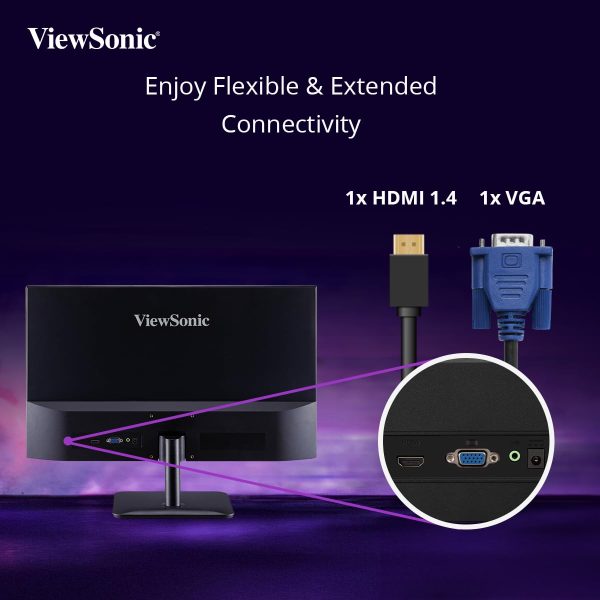 ViewSonic 27 Inch IPS FHD 75Hz AMD Free Sync with 2W*Speakers, HDMI, VGA, Wall Mount, Bezel Less, View Mode, Eye-Care, Flicker Free, Srgb105% & 5 Year Warranty Upon Registration- VA2732-MH - Image 3
