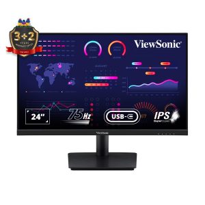 ViewSonic 24 Inch IPS FHD 1080p USB Type C Single Cable Solution Monitor With 65W Laptop Charge Back, 3 side Bezel Less, HDMI,VGA,USB C, Dual Speaker and 5-year warranty upon Registration - VA2409-MHU