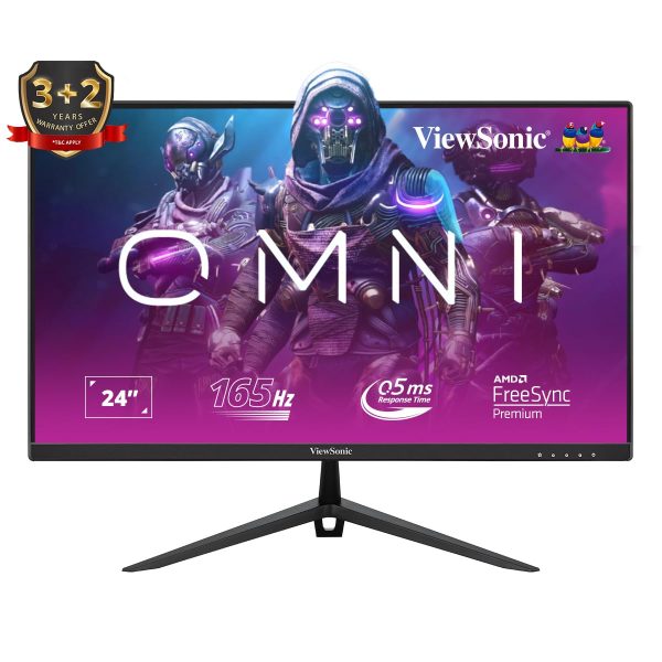 ViewSonic Omni 24-inch Full HD Fast IPS Gaming Monitor with 0.5ms,165Hz, HDR10, AMD FreeSync Premium,VESA Adaptive Sync,Speaker,Hight Adjustable, & 5year Warranty Upon Registration -VX2428J