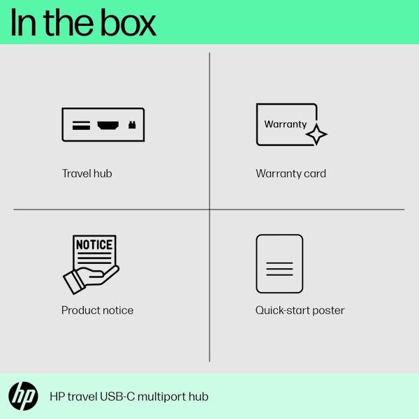 HP Travel USB-C Multi Port Hub Docking Station with USB-C, RJ-45, HDMI, SD and Micro SD Slots - 1C1Y5AA, Black - Image 2