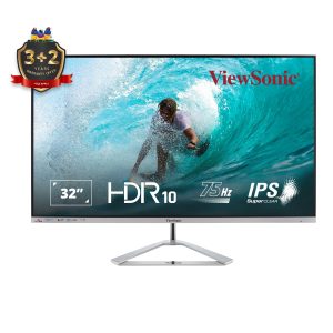 ViewSonic 32-inch 75Hz FHD HDR10 sRGB 104% IPS Monitor with Slim Bezel & Metallic Triangle Sliver Stand, HDMI, DP, Speaker*2, Eye-Care, Flicker Free, & 5Year Warranty Upon Registration - VX3276-MHD-3