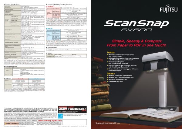 Fujitsu ScanSnap SV600 Scanner - Image 6