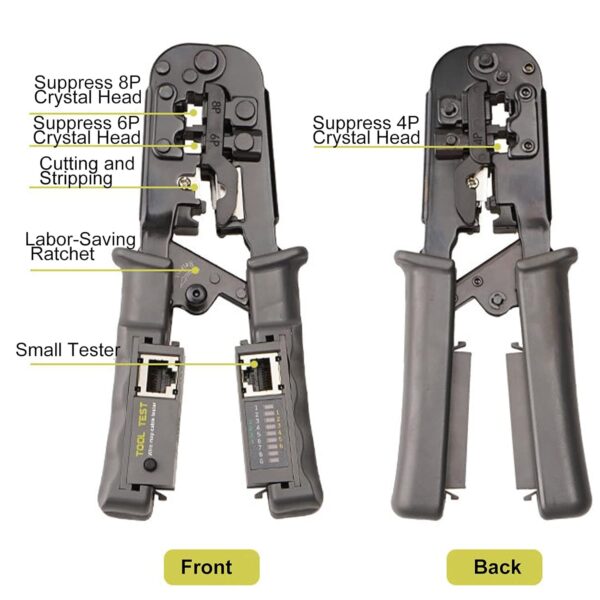 Ubersweet® Network Pliers, Cable Pliers with Tester Cable Cutter for Professional Tool Crimping for Strip and Cut Cables for Crimping Staff - Image 9