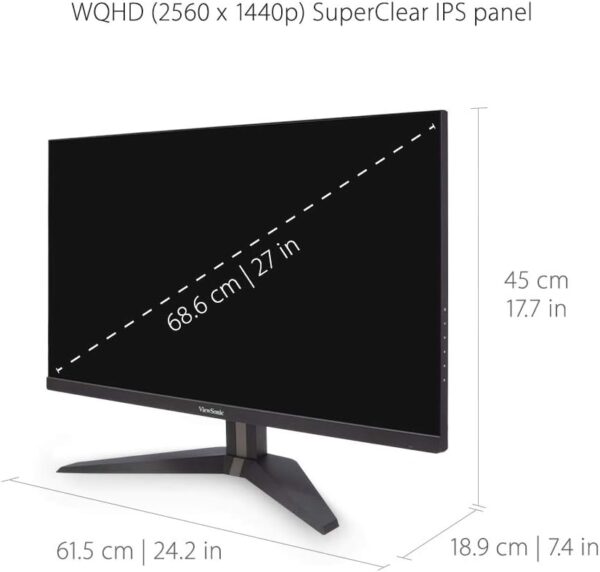 iewSonic VX2758-2KP-MHD 27 Inch WQHD 1440p 144Hz 1ms IPS Gaming Monitor with FreeSync Premium Eye Care HDMI and DisplayPort - Image 5