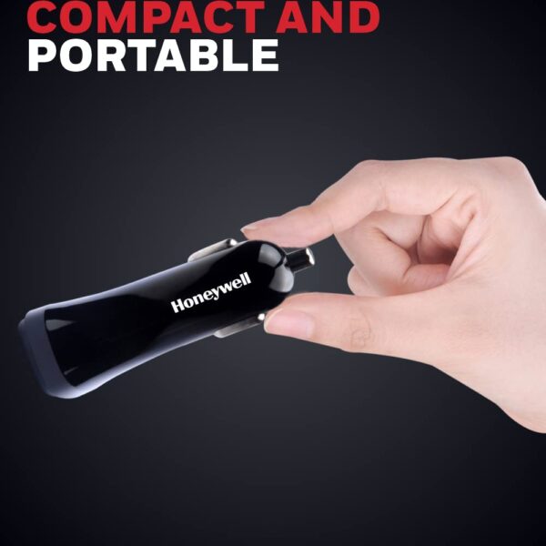 Honeywell Micro CLA 24W Car Charger, 2 X USB A Ports, Fast Charging Dual USB Ports, Compatible with iPhones, Smartphones, Tablets, Smartwatches, Power Banks, Dashcams - Black - Image 2