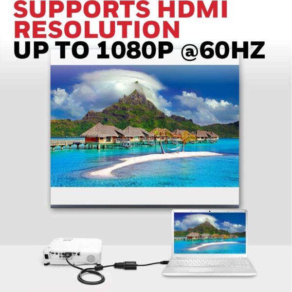 Honeywell 3in1 HDMI to VGA, 3.5mm Audio Jack & Micro USB Port, 1080p@60Hz HDMI Resolution & 6.75GB Transfer Speed, VGA Resolution 1920x1200P@60Hz, Compatible with-LED, Laptop, Gaming Console etc-Black - Image 7