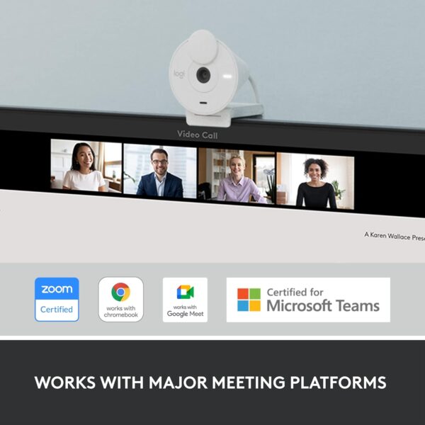 Logitech Brio 300 Full HD Webcam with Privacy Shutter, Noise Reduction Microphone, USB-C, Certified for Zoom, Microsoft Teams, Google Meet, Auto Light Correction - Off White - Image 9