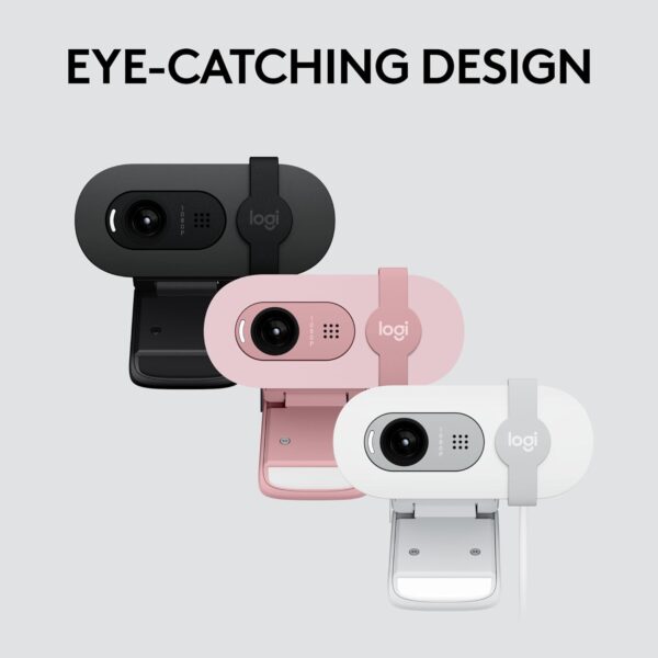 Logitech Brio 100 Full HD Webcam for Meetings and Streaming, Auto-Light Balance, Built-in Mic, Privacy Shutter, USB-A, for Microsoft Teams, Google Meet, Zoom and More- OffWhite - Image 3