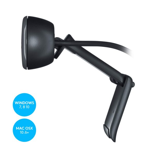 Logitech C270 Digital HD Webcam with Widescreen HD Video Calling, HD Light Correction, Noise-Reducing Mic, for Skype, FaceTime, Hangouts, WebEx, PC/Mac/Laptop/MacBook/Tablet - (Black, HD 720p/30fps) - Image 2