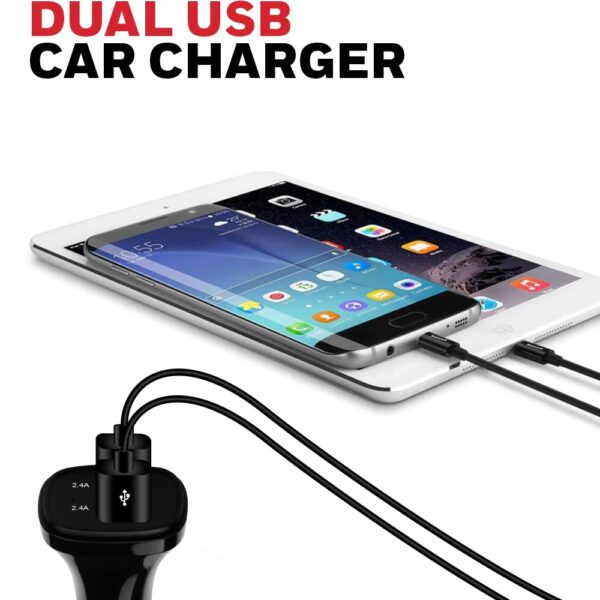 Honeywell Micro CLA 24W Car Charger, 2 X USB A Ports, Fast Charging Dual USB Ports, Compatible with iPhones, Smartphones, Tablets, Smartwatches, Power Banks, Dashcams - Black - Image 5