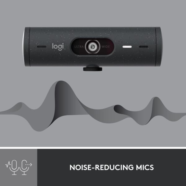 Logitech Brio 500 Full HD Webcam with Auto Light Correction,Show Mode, Dual Noise Reduction Mics, Webcam Privacy Cover, Works with Microsoft Teams, Google Meet, Zoom, USB-C Cable - Graphite - Image 2
