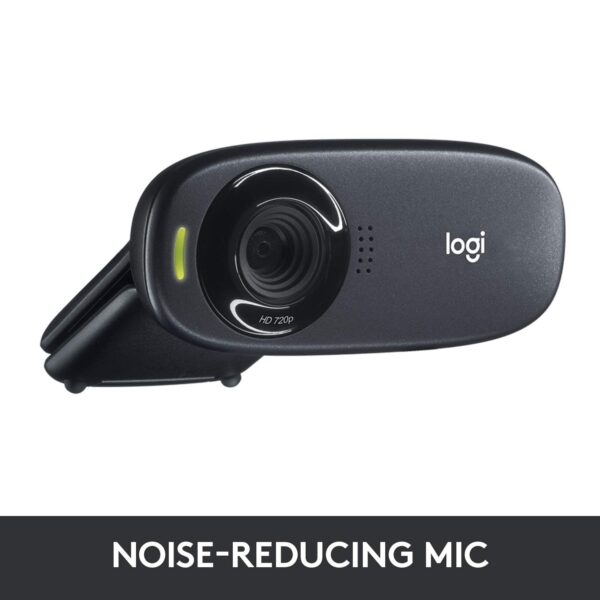 Logitech C310 Digital HD Webcam with Widescreen HD Video Calling, HD Light Correction, Noise-Reducing Mic, for Skype, FaceTime, Hangouts, WebEx, PC/Mac/Laptop/MacBook/Tablet - (Black, HD 720p/30fps) - Image 2