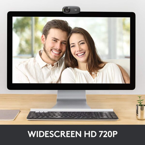 Logitech C310 Digital HD Webcam with Widescreen HD Video Calling, HD Light Correction, Noise-Reducing Mic, for Skype, FaceTime, Hangouts, WebEx, PC/Mac/Laptop/MacBook/Tablet - (Black, HD 720p/30fps) - Image 5
