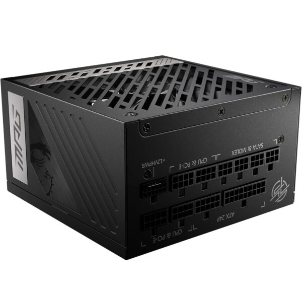 MSI MPG A1000G PCIE5 Digital Power Supply (PSU): ATX3.0, PCIe 5.0, 1000 Watt,0% RPM, Full Modular, Flat Cable,80 Plus Gold Certified,100% Japanese 105°C Capacitors, Compact Size, ATX Power Supply