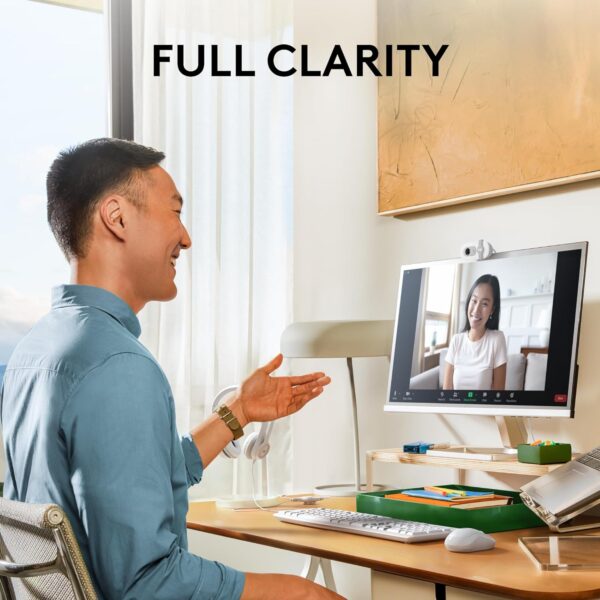 Logitech Brio 100 Full HD Webcam for Meetings and Streaming, Auto-Light Balance, Built-in Mic, Privacy Shutter, USB-A, for Microsoft Teams, Google Meet, Zoom and More- OffWhite - Image 6