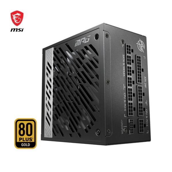MSI MPG A1000G PCIE5 Digital Power Supply (PSU): ATX3.0, PCIe 5.0, 1000 Watt,0% RPM, Full Modular, Flat Cable,80 Plus Gold Certified,100% Japanese 105°C Capacitors, Compact Size, ATX Power Supply - Image 5