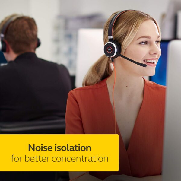Jabra Evolve 40 UC Wired Over the Ear Headset with Mic (Black) - Image 4