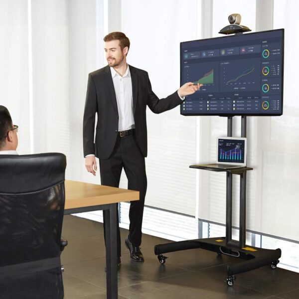 NB : TV TROLLY STAND 32 TO 70 INCH ,32 - 70 inch LED TV Trolley Cart Portable Rolling Wheel Stand with Camera Shelf - Image 6