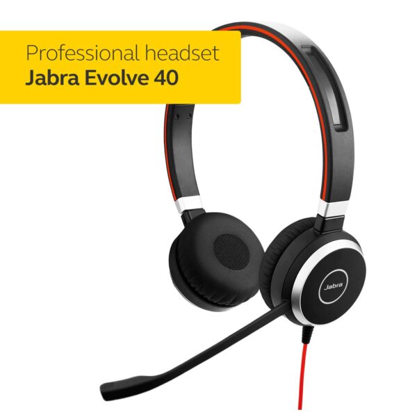 Jabra Evolve 40 UC Wired Over the Ear Headset with Mic (Black) - Image 3