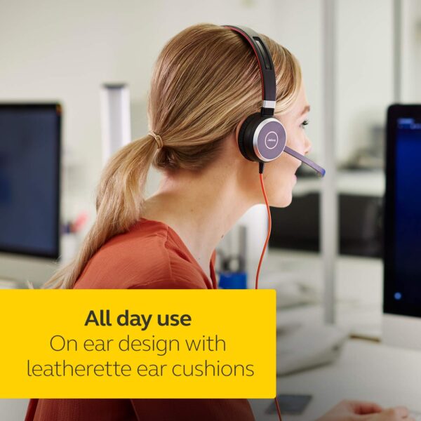 Jabra Evolve 40 UC Wired Over the Ear Headset with Mic (Black) - Image 6