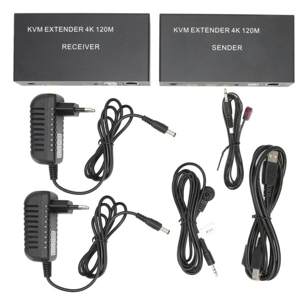Ketsicart Extender Over CAT5E 6, 100‑240V Metal Plug and Play 4K HD Multimedia Interface Extender Single CAT5E 6 Black for Computer Host (EU Plug) - Image 8