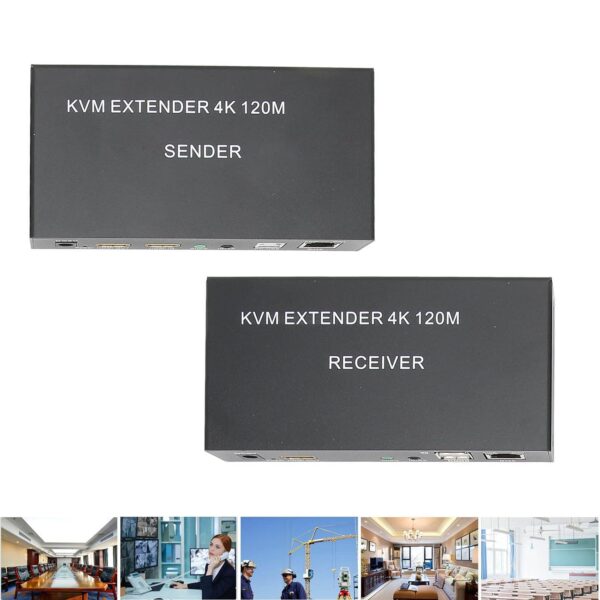 Ketsicart Extender Over CAT5E 6, 100‑240V Metal Plug and Play 4K HD Multimedia Interface Extender Single CAT5E 6 Black for Computer Host (EU Plug) - Image 6